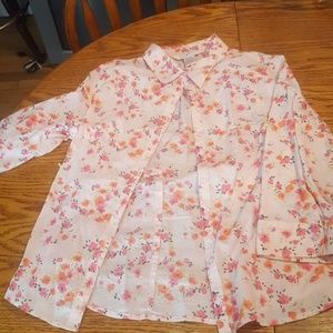 Flower button up shirt